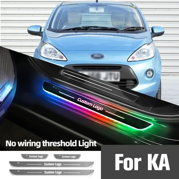 За Ford KA MK1 MK2 MK3 1996-2020 2015 2019 Кола врата перваз светлина персонализирани лого LED добре дошли праг педал лампа аксесоари