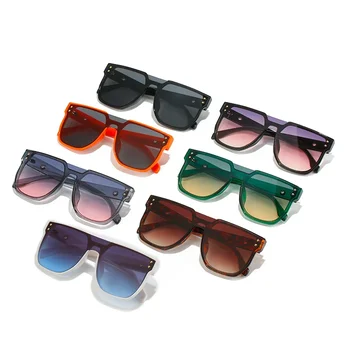 Fashion One PC Large Frame Display Face Small Sunglasses Fashion Hip Hop Street Style Personality Blackout Glasses