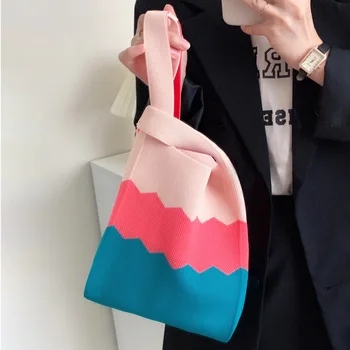 1Pc плетена чанта за жени плаж Hobo чанта случайни леки рамо голяма пазарска чанта женски Boho стил пазаруване тъкани чанта