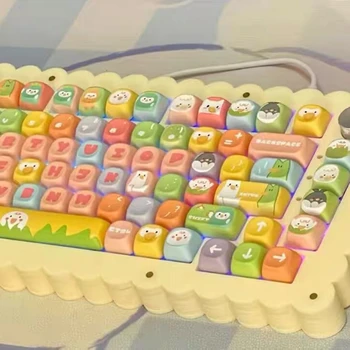 135 клавиша XOA Rainbow захар Keycaps за KeyCap квадратна термична сублимация Алис механична клавиатура 2.25 U 2.75U Сплит интервал