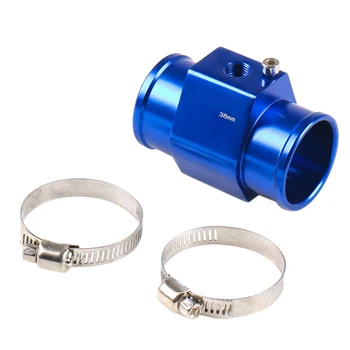 Blue 38mm кола вода температура температура съвместни тръба сензор габарит радиатор маркуч адаптер със скоба годни за универсален нов