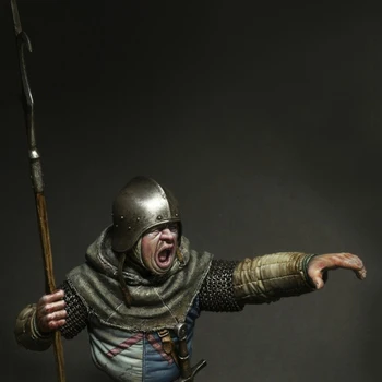 Unassambled 1/9 древен воин офицер бюст Смола фигура миниатюрни модели комплекти Небоядисани