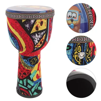Отпечатване на цветен ръчен барабан Африкански барабан Музикален инструмент Начинаещ Африкански Djembe Drum Начинаещ музикален инструмент Prop