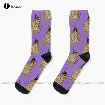 Жаба Wizard чорапи Хелоуин памучни чорапи за мъже високо качество сладък елегантен прекрасен Kawaii карикатура сладък памук чорап нов популярен