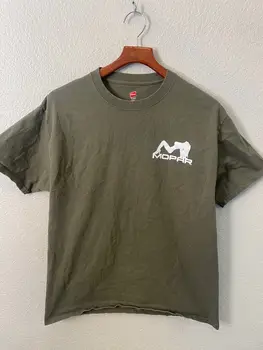 Mopar Auto Logo Тениска с къс ръкав Мъжки размер Голям маслинено зелен