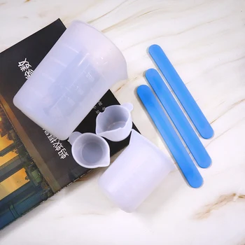 Clear силиконови течни измервателни чаши Ръчно изработени DIY бижута за епоксидна смола чаша силиконов мухъл инструмент