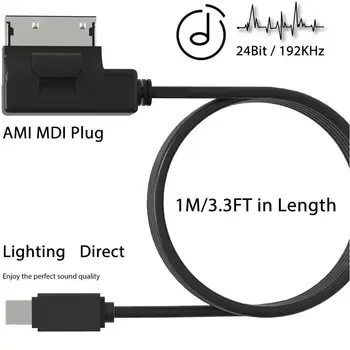 USB за Audi A3 Q5 Q7 адаптери интерфейс AMI MDI адаптер кабели за зареждане черен автомобилен аудио интерфейсен кабел за Iphone 5 6 7 8