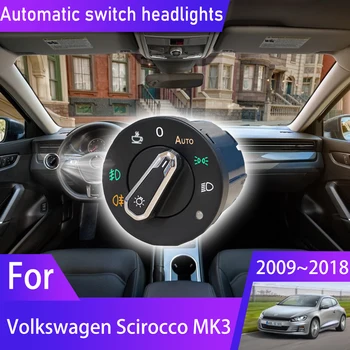 За Volkswagen Scirocco MK3 2009 ~ 2018 2009 2015 Нов автоматичен автоматичен превключвател на главата лампа превключвател светлинен сензор Refit Auto Light Upgrade