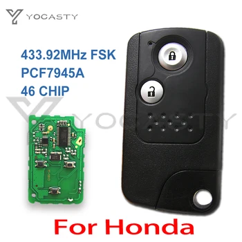 YOCASTY 72147-TR0-H03 Дистанционно интелигентен ключ за кола 433.92Mhz За Honda Civic 2009 2010 2011 2012 2013 2014 с PCF7945A 46 ЧИП