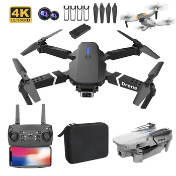 Нов E88 Professinal Drone с широкоъгълен HD 4K камера квадрокоптер WIFI FPV височина задържане RC сгъваем квадрокоптер Dron подарък играчка