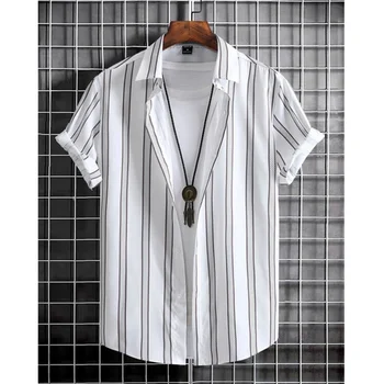 2023 Лятна хавайска риза 3d риза ретро ризи райе модел модел къс ръкав мъж Camisa ваканция Casua мъж тениска