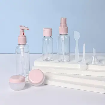 8pcs празни пътни бутилки комплект за многократна употреба преносим козметичен течен контейнер трайни пълнителна парфюм бутилка комплект жени