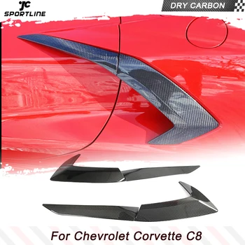 Автомобилна странична броня Fender Spoiler Cover Trim за Chevrolet Corvette C8 Real Dry Carbon Door Scoop Garnish Bumper Kits 4PCS / Set