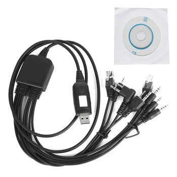 8 в 1 Компютърен USB кабел за програмиране за kenwood За baofeng motorola yaesu за icom Удобен уоки токи кола радио CD софтуер