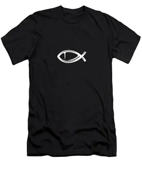Jesus Fish Ichthys Християнство Религия Църква Подарък Тениска