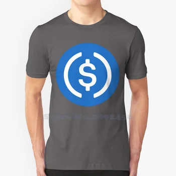 USD монета (USDC) Ежедневни Streetwear печат лого тениска графика 100% памук Tee