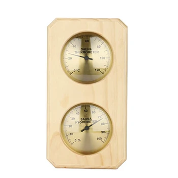 Термометър за сауна Вътрешен термометър Хигрометър 2 в 1 Дървен термометър за сауна Хигрометър Температурен влагомер