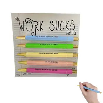 Смешни химикалки за работа химикалки писане писалки вдъхновяващи писалка комплект прибираща се писалка топка точка писалка за училище дневник