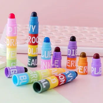 6 Цветове Снаждане Хайлайтъри Сменяем цветен маркер Флуоресцентна писалка Маркери за дневник Чертане на маркер Бланка за писалка