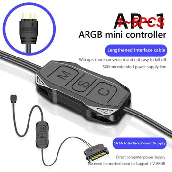 1 ~ 5PCS AR-1 RGB контролер кабел 5V 3 пинов към SATA AURA ARGB Mini Control HUB Supply RGB SYNC контролер адаптер