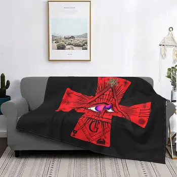 Събудете ATX Илюминати одеяло рицари тамплиер руно плюш през целия сезон сладък ултра-мек хвърлят одеяла за легло плюшени тънки юрган