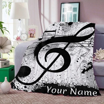 Guitar Rock and Roll Luxury Blanket King Size Christmas Halloween Cushion Blankets for Decorative Sofa Double Bedspread Knee Bed