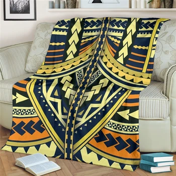 Полинезийска татуировка фланелени одеяла 3D печат туризъм пикник дебел юрган мода студент одеяло капка доставка