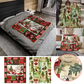 Коледа птици есен зима топло одеяло тънка кърпа одеяло диван капак коляното одеяло микрофибър одеяла твърди меки одеяла