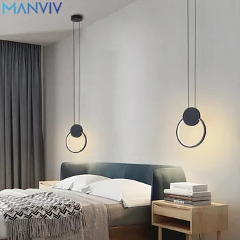 MANVIV модерен LED висулка светлина Nordic за спалня ресторант висящи лампи кръг за хол вътрешна декорация блясък