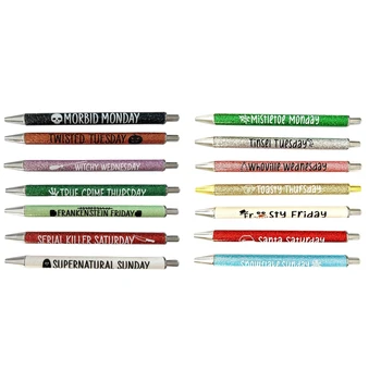 7Pcs делнични писалки блясък писалка със смешни поговорки живи пасивни фантазия химикалки сладък подаръци