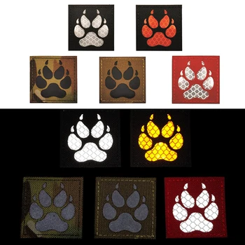 Светлоотразителни IR найлон K9 куче лапа военни кръпка нощ идентификация лента за ръка инфрачервени тактически куче жилетка лепенки за дрехи чанта