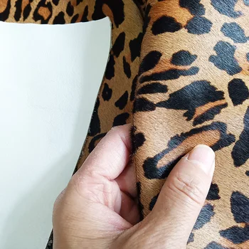 1.3MM леопард модел кожа интегрирана конска коса главата слой телешка хром дъбени кожа главата слой телешка ръчно изработени DIY