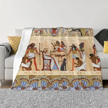 Древен Египет Египетски одеяла руно пролет/есен Boho племенни дишаща лека хвърлят одеяло за диван кола спално бельо