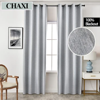 CHAXI бельо 100% затъмняване завеси за кухня спалня прозорец лечение твърди вода доказателство завеси за хол по поръчка