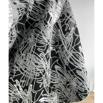Вълнен плат Художествен композитен въже бродерия текстура творчески връхни дрехи дизайнер облекло шиене плат полиестерен материал