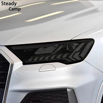 2 бр. Защитно фолио за автомобилни фарове Възстановяване на фарове Прозрачен черен TPU стикер за Audi A3 A5 A7 Q2 Q7 2020 Аксесоари