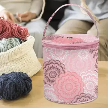 Плетене чанта с дръжка аксесоари занаяти съхранение плетене плетене на една кука чанта преносими плетене на една кука доставки прежда чанта за пътуване прежда барабан