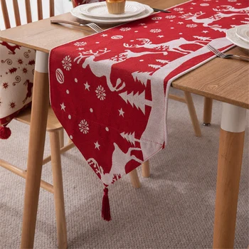 Прежда-боядисани жакард Terylene Коледа цвете камбана таблица флаг легло опашка флаг декоративни капак кърпа маса кърпа