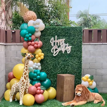 87Pcs/комплект Safari Lion жираф на открито тема балони Garland латекс топка за деца бебе душ рожден ден декорация подпори