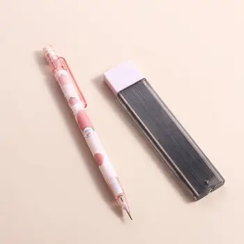 0.5mm Автоматичен механичен молив мед праскова сладък натиснете пълнител писалка с гума училище офис консумативи студент канцеларски подарък