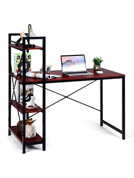 47.5'' компактно компютърно бюро с 4-степенни рафтове за съхранение за домашен офис