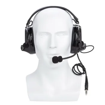U94 PTT + черна тактическа слушалка и намаляване на шума Защита на слуха Стрелба слушалки за VERTEX VX-5R VX-3R RETEVIS RT40