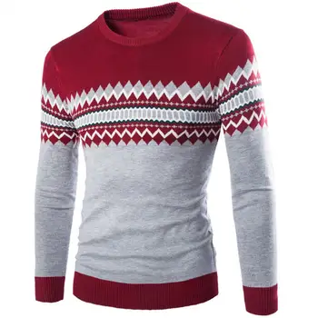 Есен и зима Нова външна търговия мъжки пуловер пуловер кръг врата британски бутик