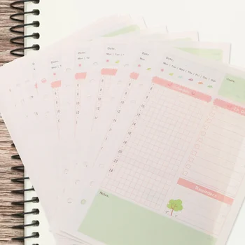 A5 Daily Planner To Do List Notepad Refill Inserts Filler Paper Pages 6- Hole Day Planner for Loose Leaf Binder Notebook Diary
