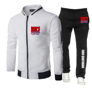 Fabio Quartararo Мотоциклетист Racing 2023 Slim-fit спортно облекло Пуловер с качулка + панталони Пуловер Комплект спортни облекла
