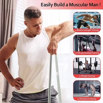 Еластично спортно оборудване за издърпване Изграждане на тежко подпомагане на тялото Преносима тренировка Упражнение Band Пилатес съпротива