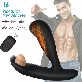 Мъжки масажор на простатата Безжичен вибриращ нагревател Butt Plug Анален вибратор Еротичен секс играчки за възрастни за мъже Гей задник Plug Секс магазин