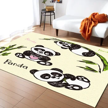 Животински карикатура панда бамбук бозайник хол етаж мат детска стая спалня нощно шкафче килим кухненска врата мат