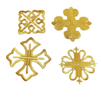 1 парче златни бродерия лепенки желязо на косплей костюми апликации корона за пънк дрехи 8-12cm