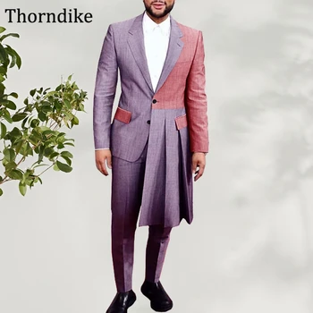 Thorndike Notched Lapel Men Suits for Wedding Prom Custom Slim Groom Tuxedo 2020 Мъжки моден комплект дрехи Яке с панталони